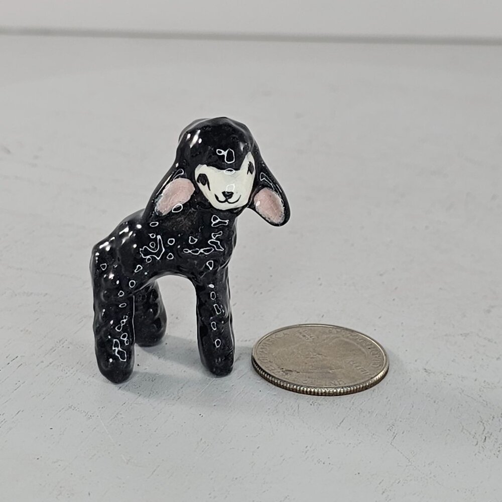 Hagen Renaker Early Black Lamb Baby Sheep Ears Down Miniature Figurine - Picture 5 of 8